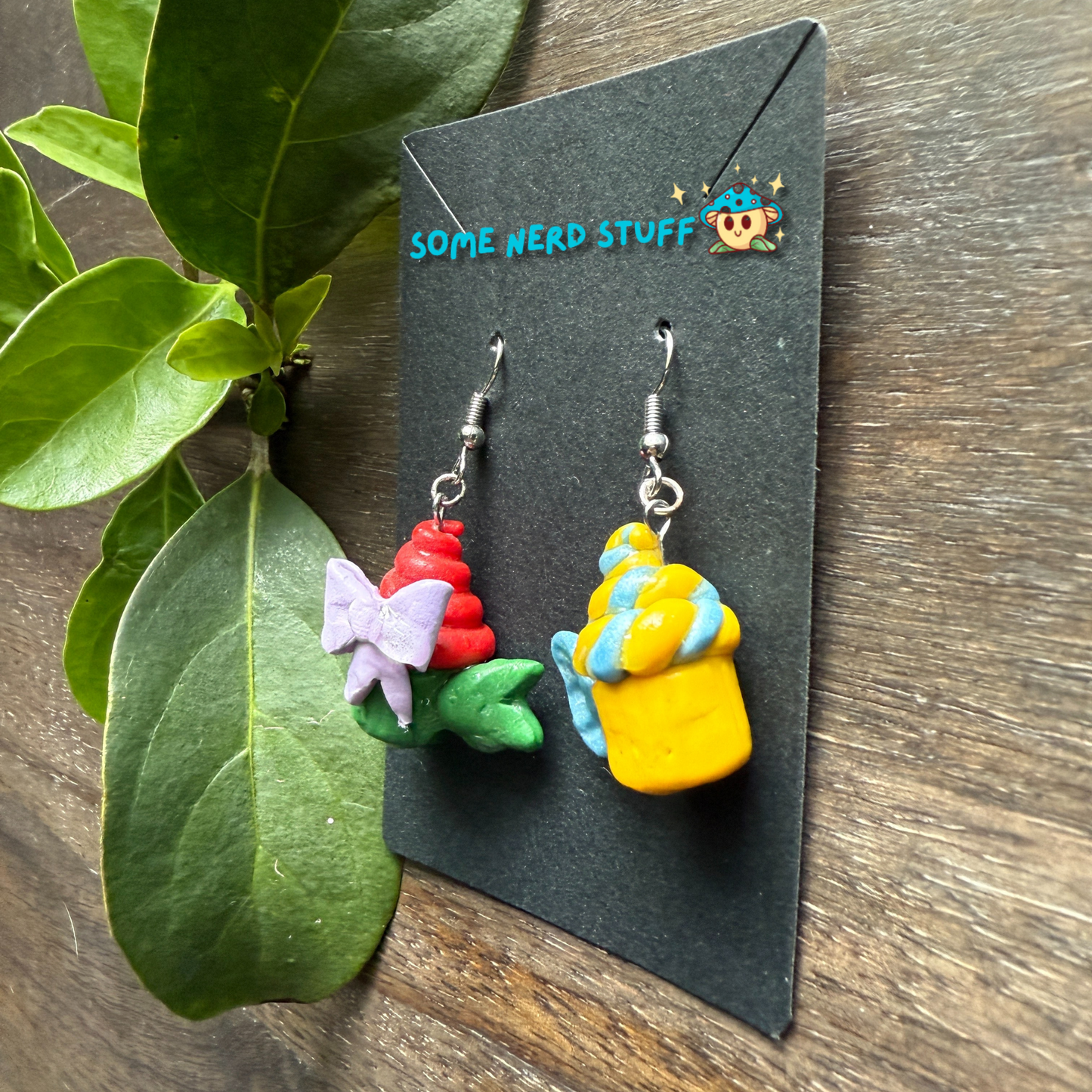 Polymer Clay Earrings featured on Shopify created from inspiration of Ariel and Flounder