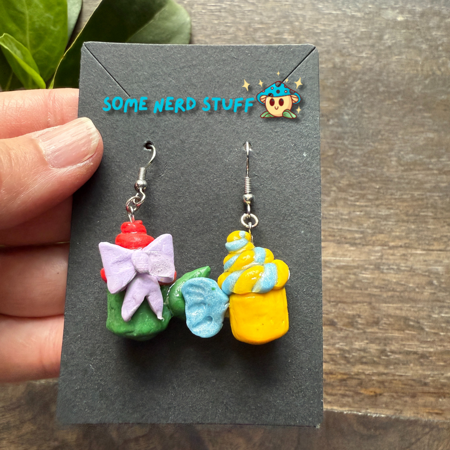 Polymer Clay Earrings featured on Shopify created from inspiration of Ariel and Flounder