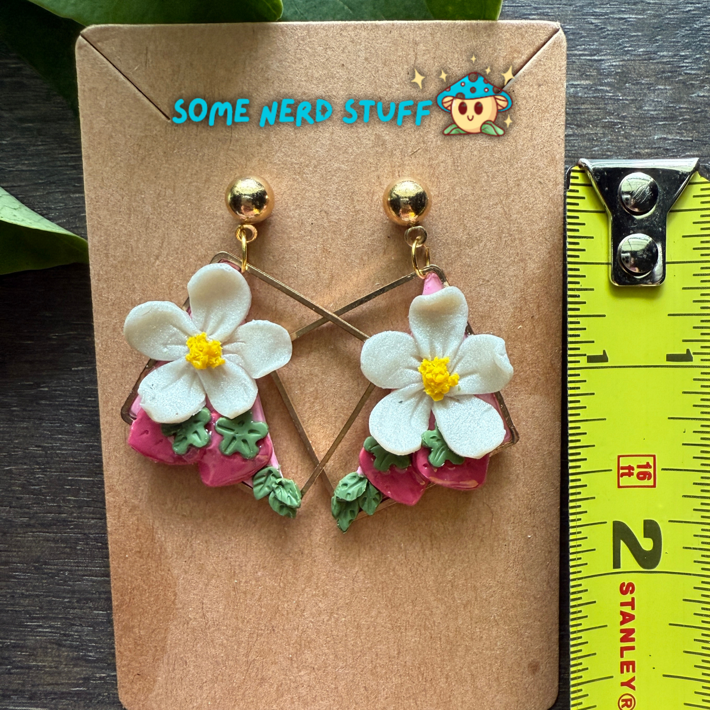 Strawberry Floral Framed Studs