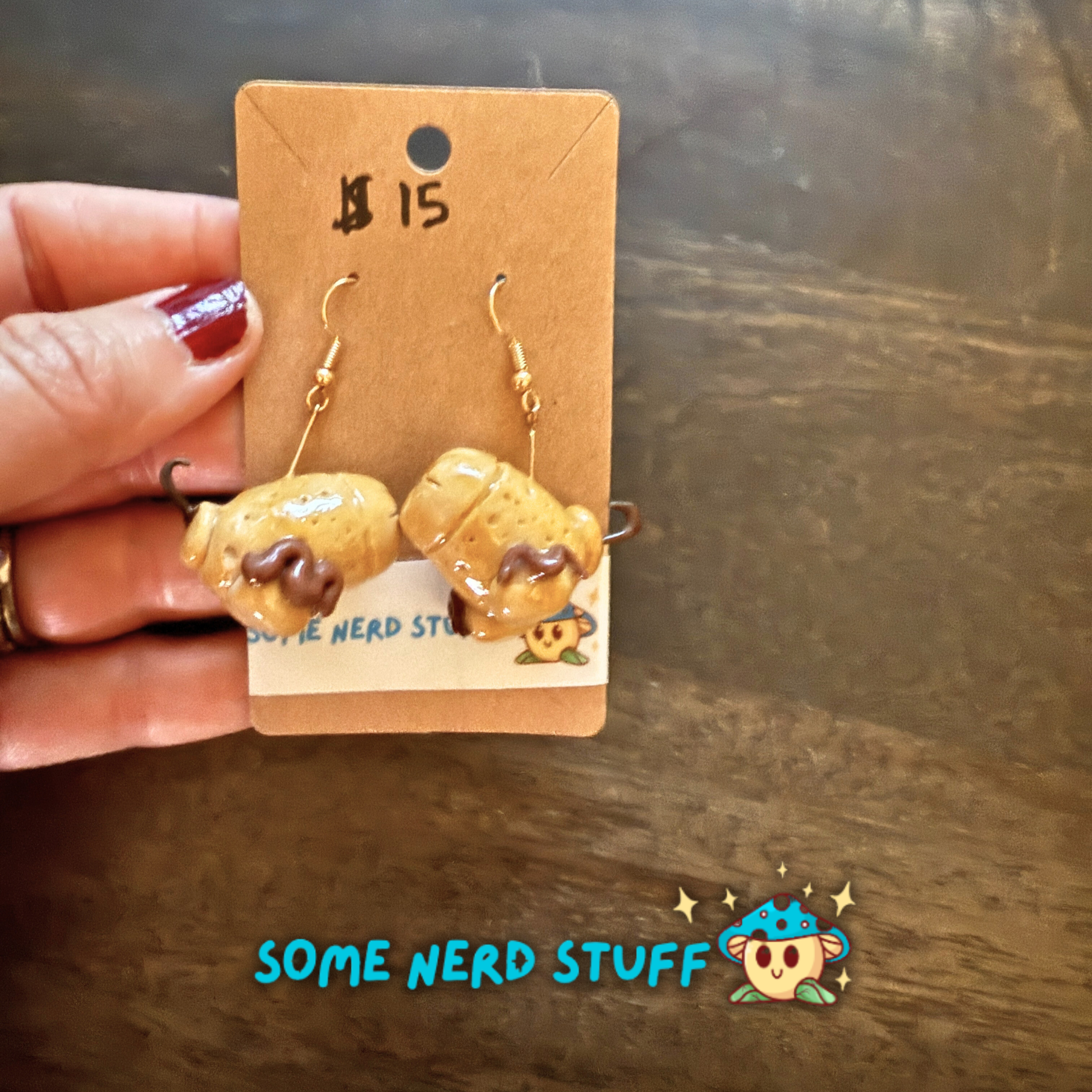 Cookie Cannon polymer clay earrings sold on SomeNerdStuff