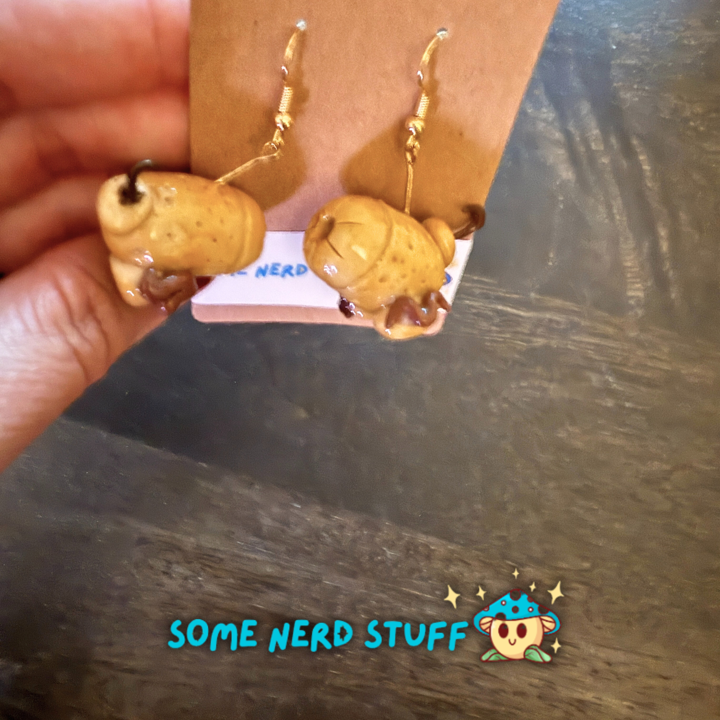 Cookie Cannon polymer clay earrings sold on SomeNerdStuff