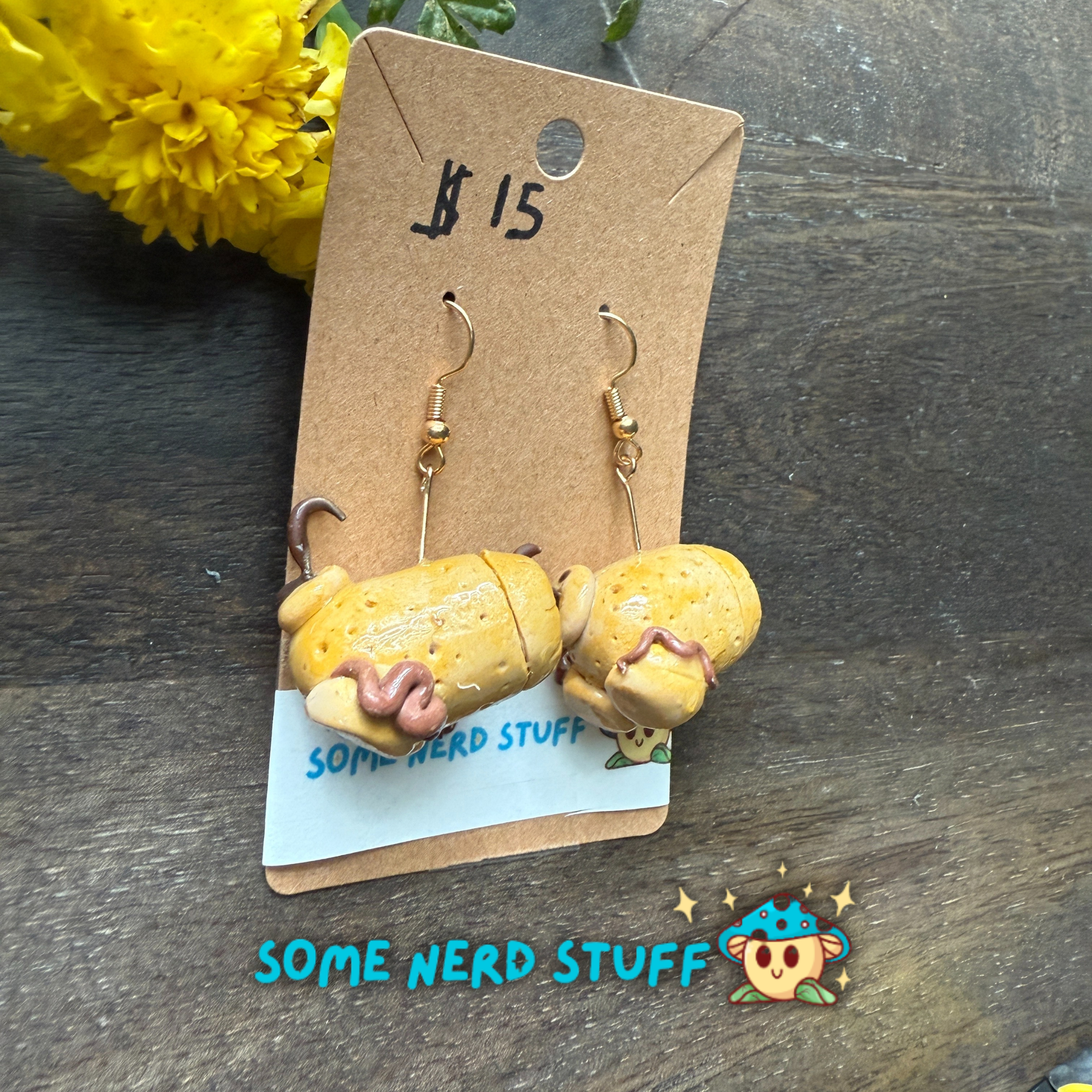 Cookie Cannon polymer clay earrings sold on SomeNerdStuff