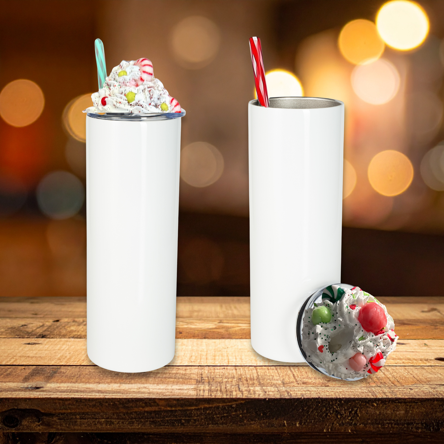 Tumbler Fake Whipped Candy Themed Lid