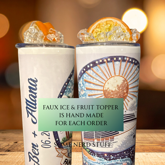 Fake Ice Lid with Fruit - Skinny Tumbler Top