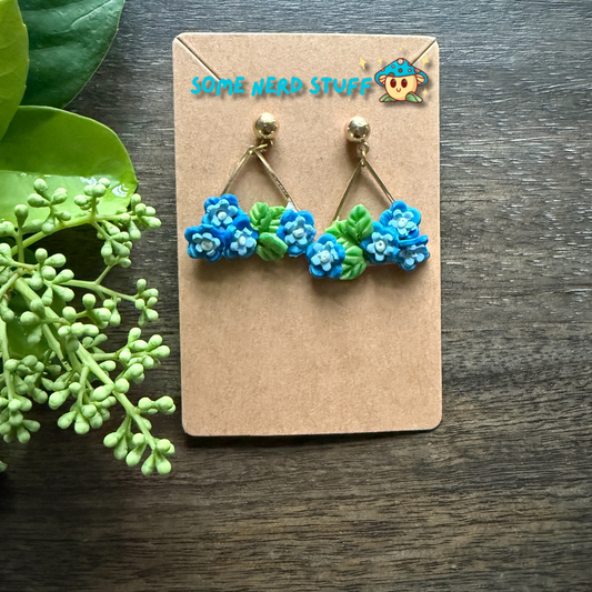 Manga Frieren: Beyond Journey's End Inspired Blue Moon Flower Polymer clay earrings made by SomeNerdStuff