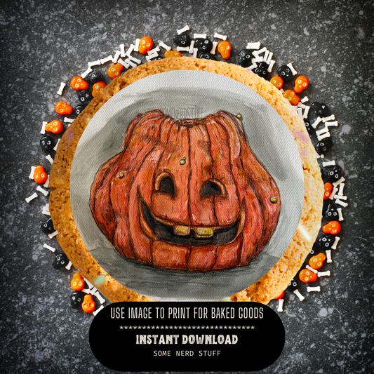 Pupkin digital download shown in example cookie decorating idea. No other product included or for sale.