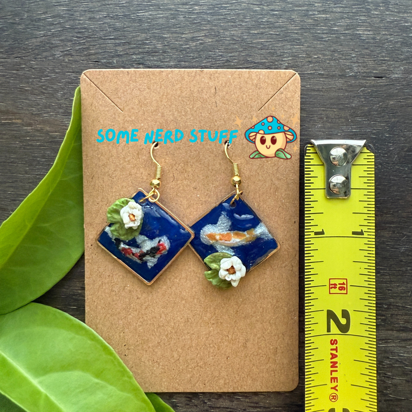 Koi Splash Pond Polymer Clay Earrings - Inspired by Animal Crossing