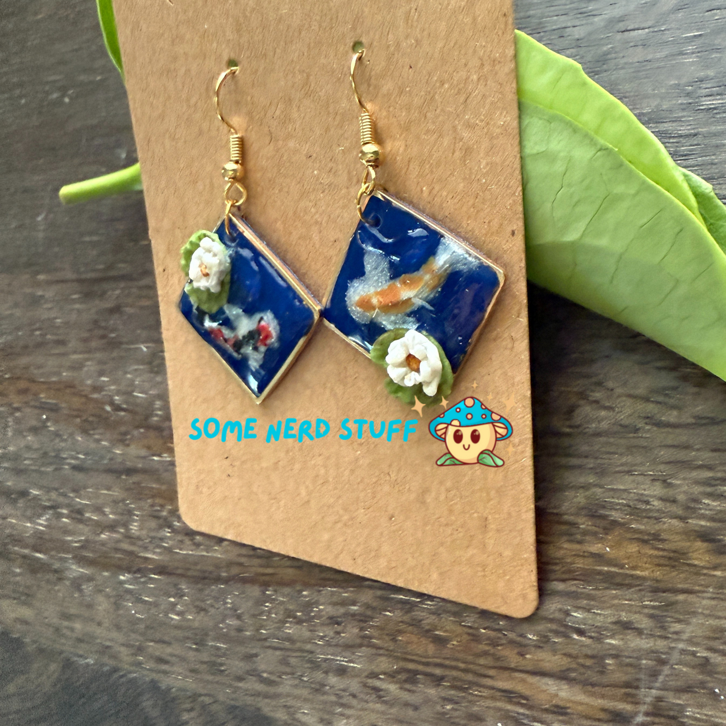 Koi Splash Pond Polymer Clay Earrings - Inspired by Animal Crossing