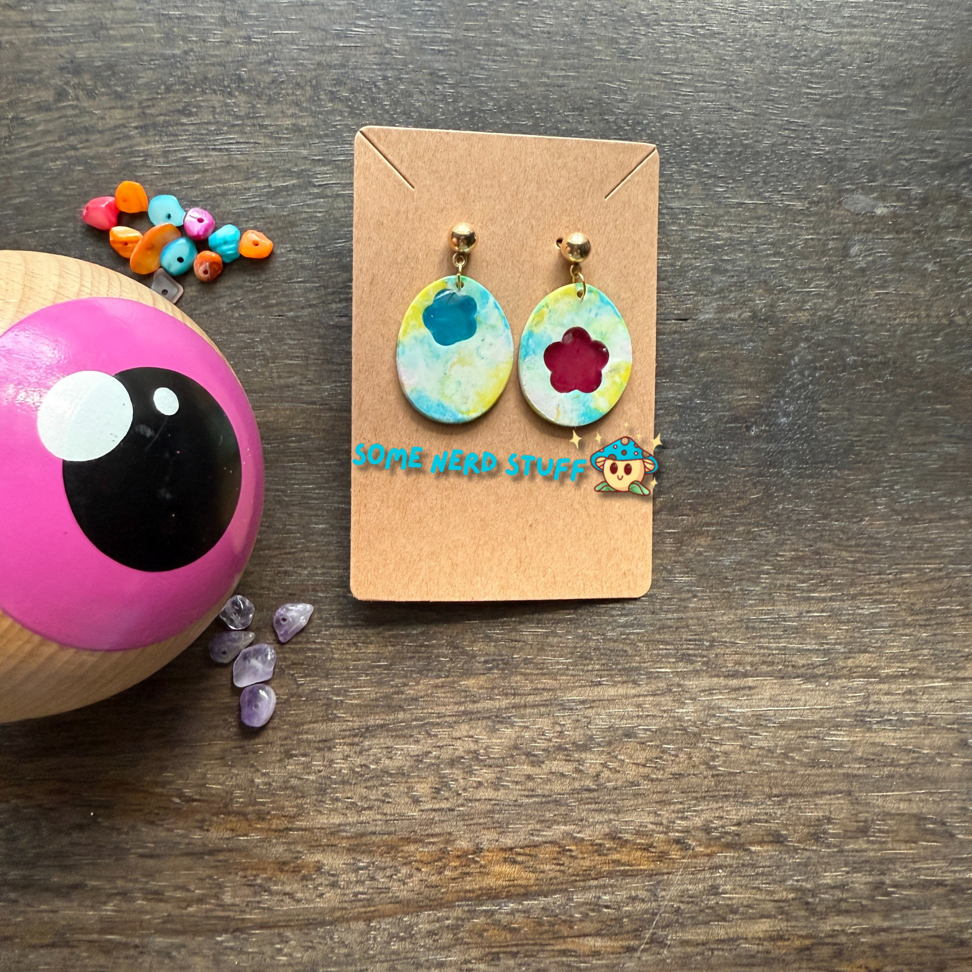 Polymer clay Love by you song Steven Universe inspired jewlery earring made by SomeNerdStuff