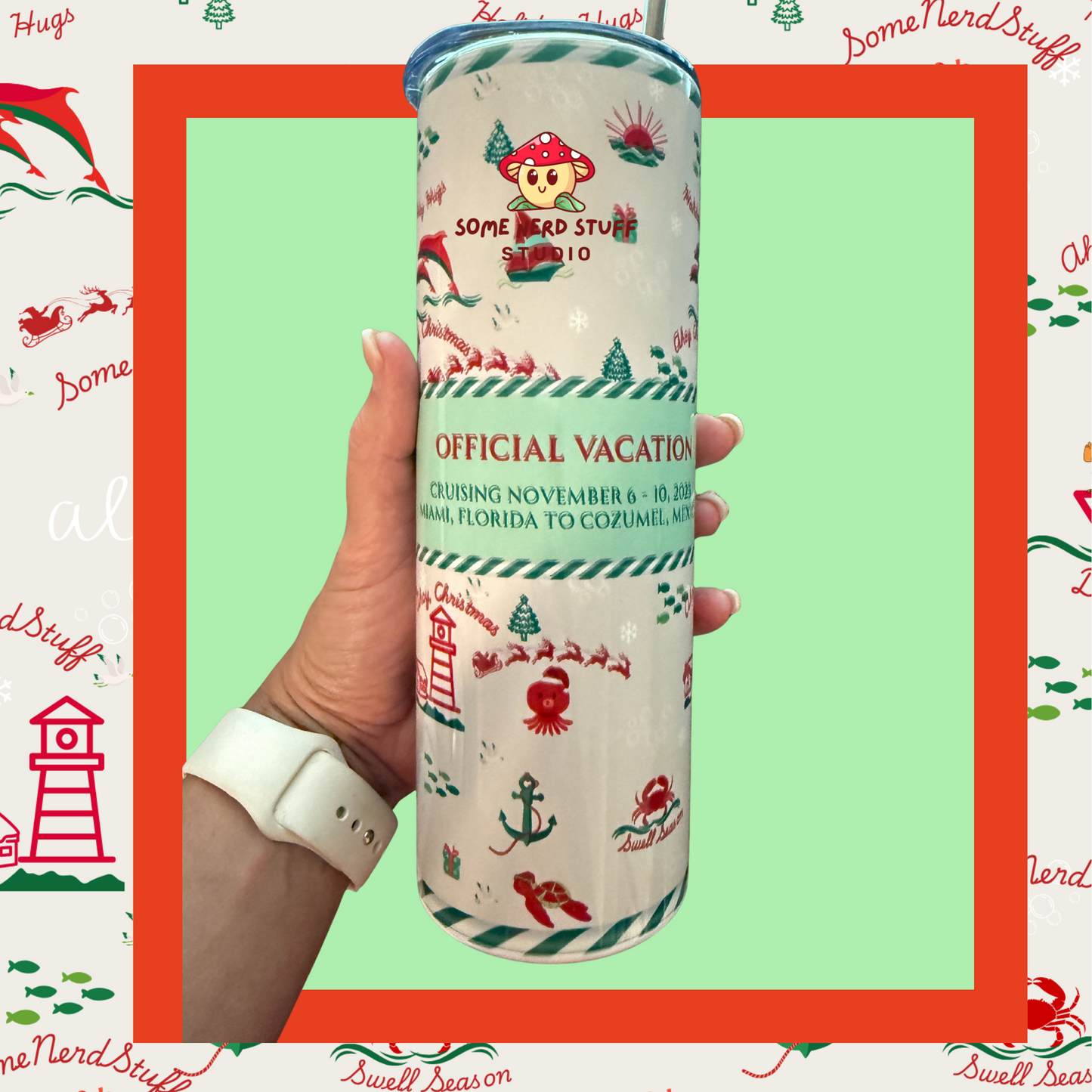 “Oops! Double Take” – Hallmark Christmas Cruise 2025 Tumbler (Booboo Edition)