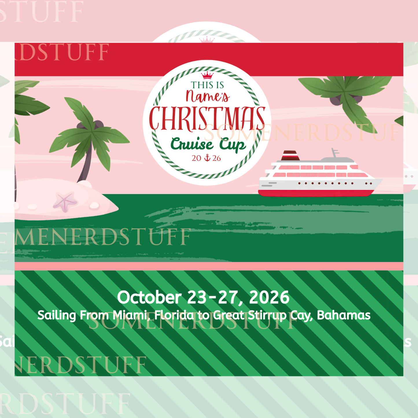 Christmas Cruise Tumbler - Boat and Island