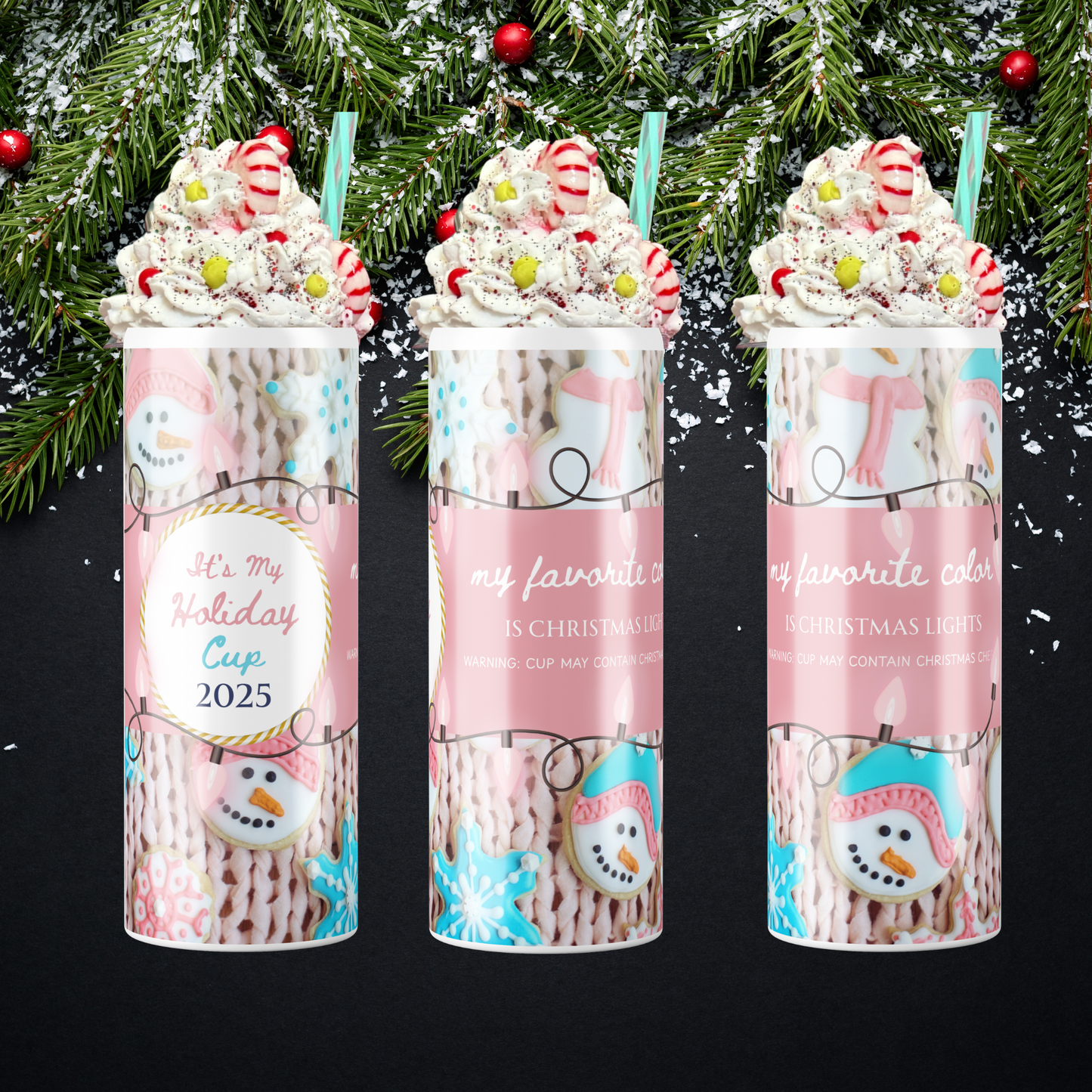 Pre-Order -Pink Cookie Tumbler with Faux Whipped Topper