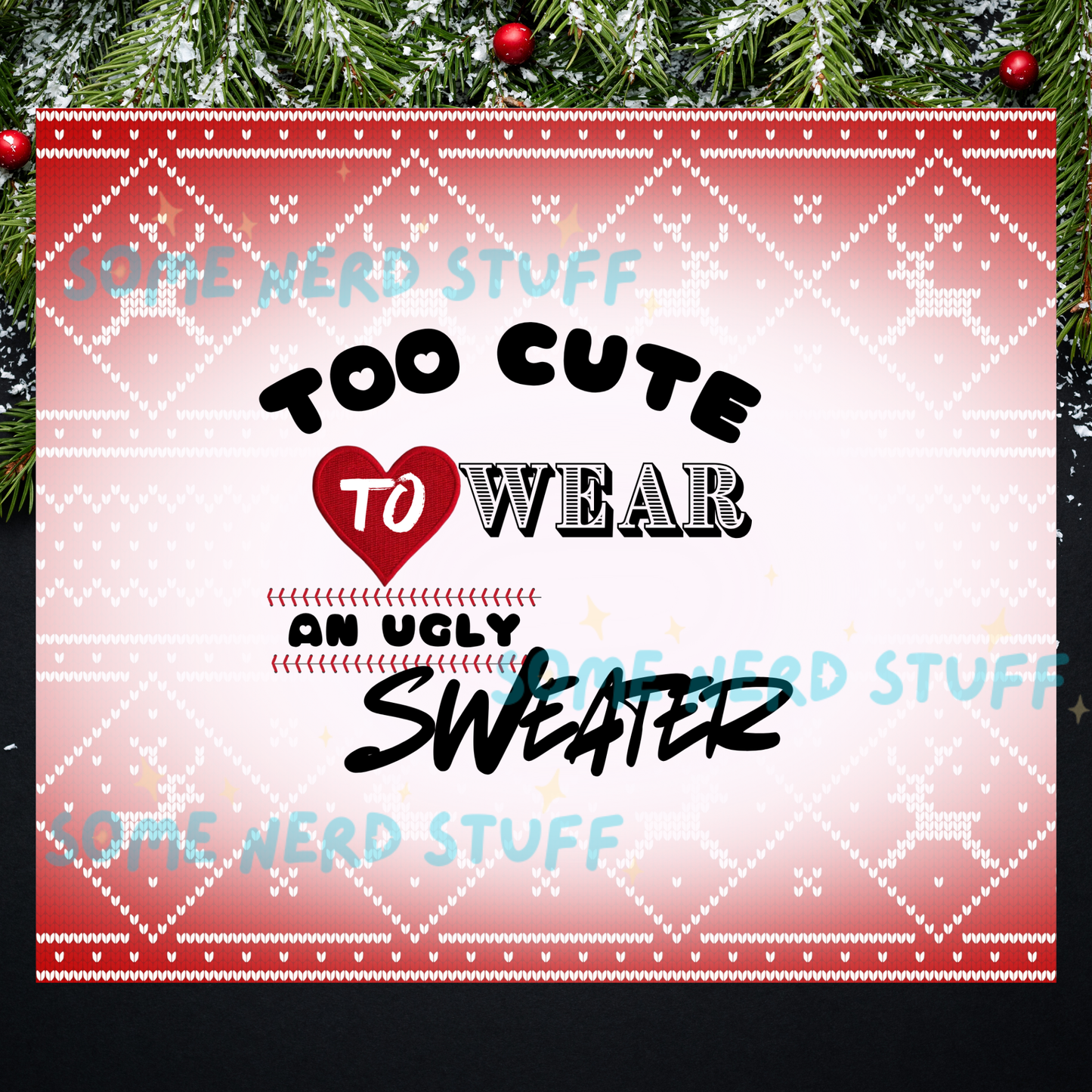 reindeer ugly sweater tumbler design sold by SomeNerdStuff perfect gift for coworker