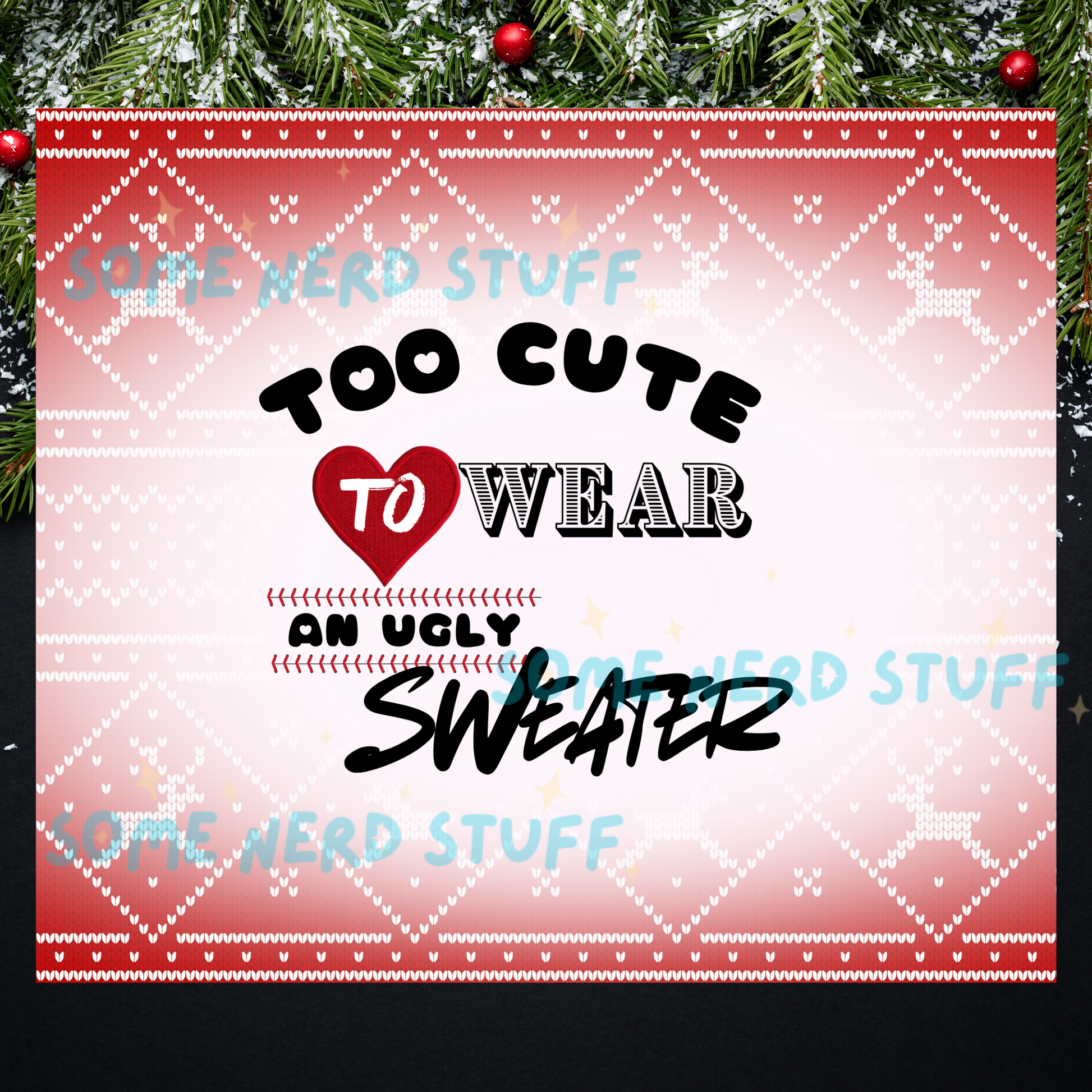 reindeer ugly sweater tumbler design sold by SomeNerdStuff perfect gift for coworker