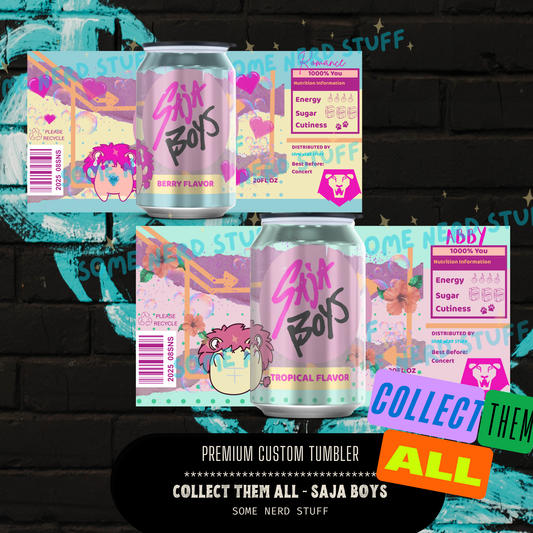 Saja Boys Abby and Romance Soda Can Tumbler with design