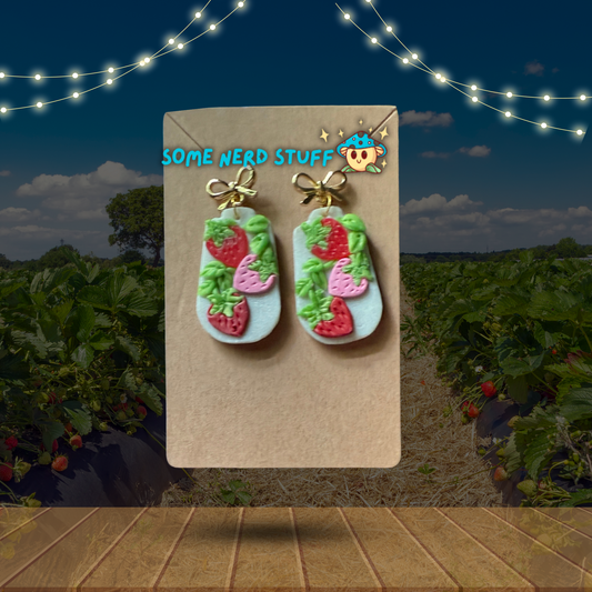 Triple Strawberry Dangle Earrings
