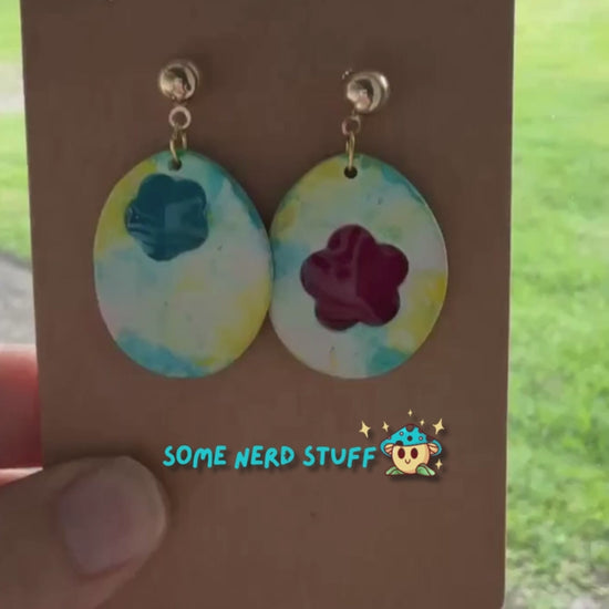 Polymer clay Love by you song Steven Universe inspired jewlery earrings Video made by SomeNerdStuff