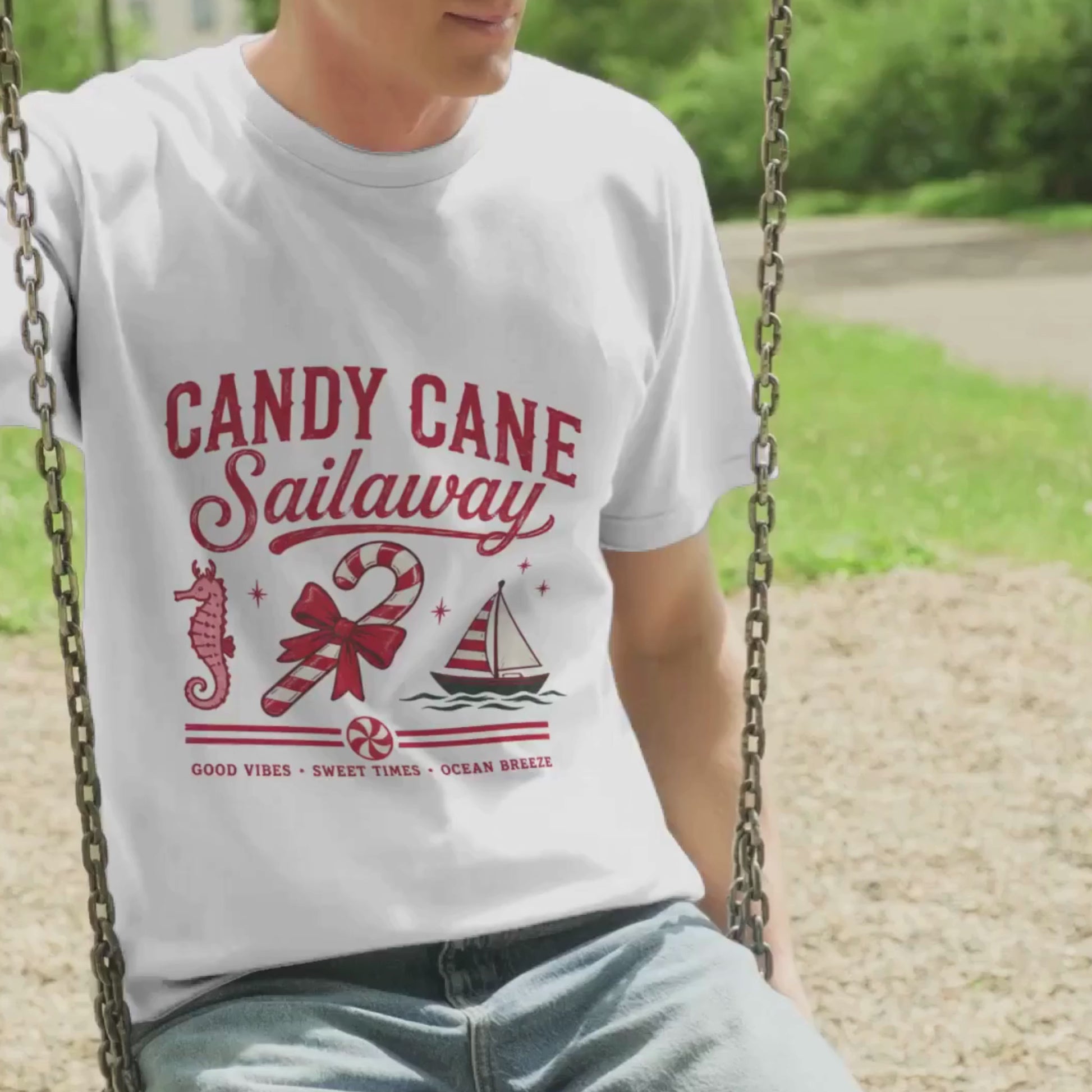 Candy Cane Sailaway Christmas cruise shirt product video.